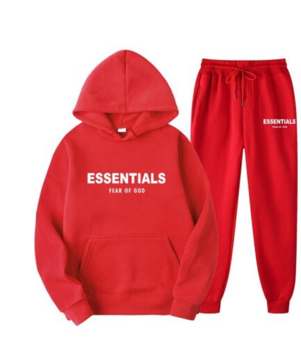 Essentials Fear of God Red TrackSuit