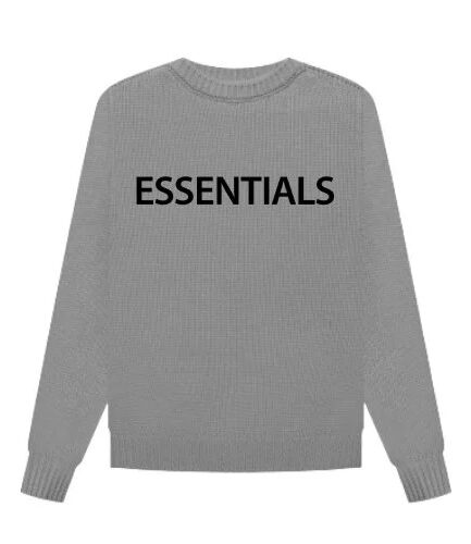 Essentials Overlapped Gray Sweater