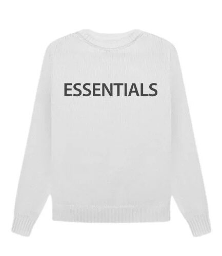 Essentials Overlapped Sweater White