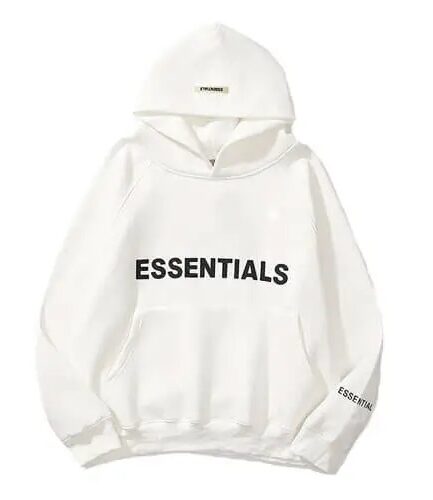 White Knit Pullover Essentials Hoodie